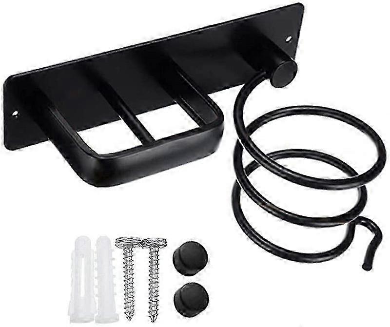 Wall Mounted Hair Dryer Bracket for Bathroom Black