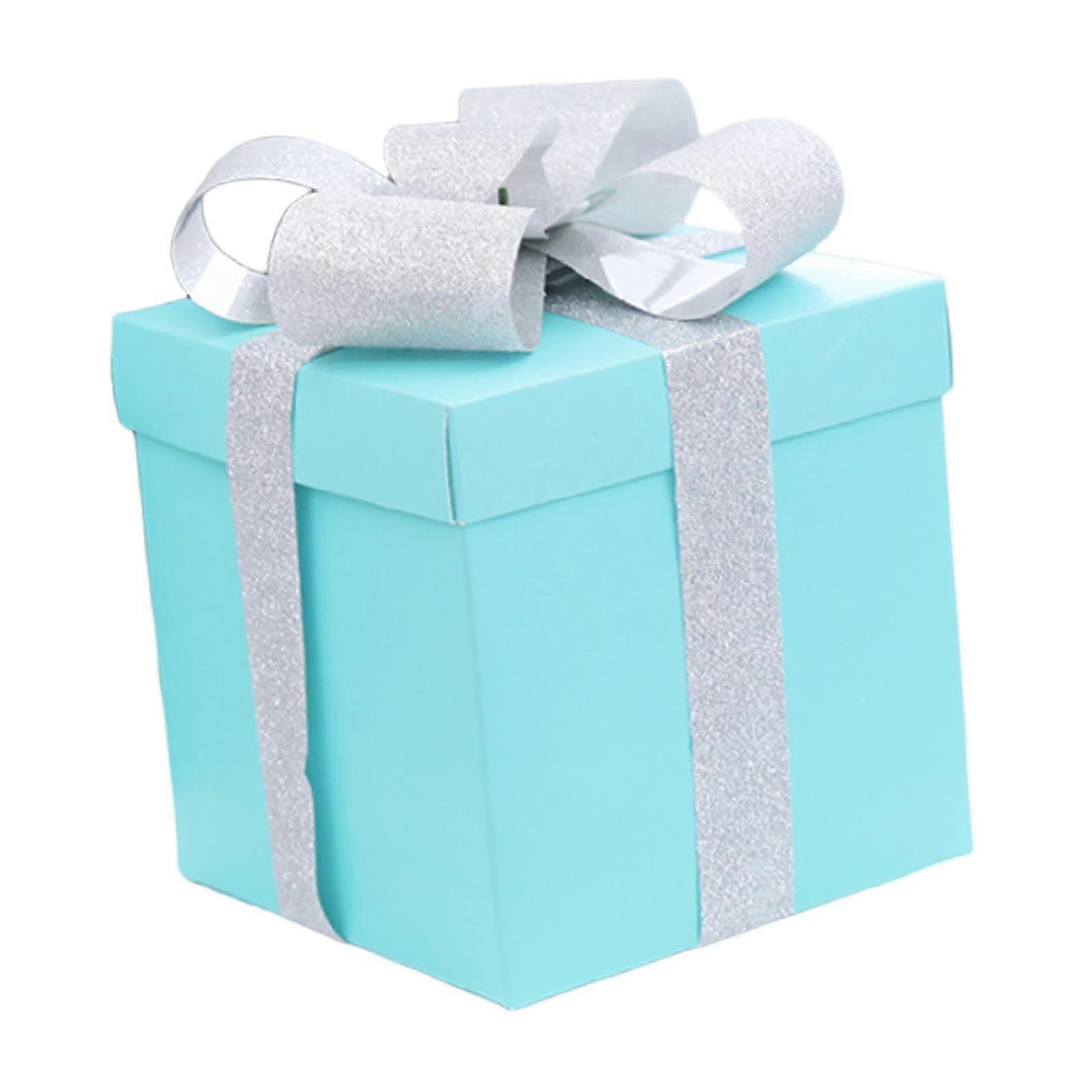 Gift box with ribbon, 20 x 20 x cm, for special occasions, blue