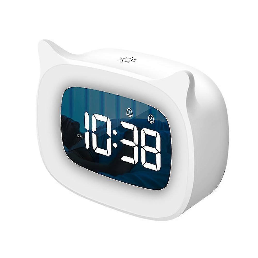 "Mini Cute Cat Bedside Cartoon Alarm Clock Led Luminous Electronic Clock Children's Desk Alarm Clock"