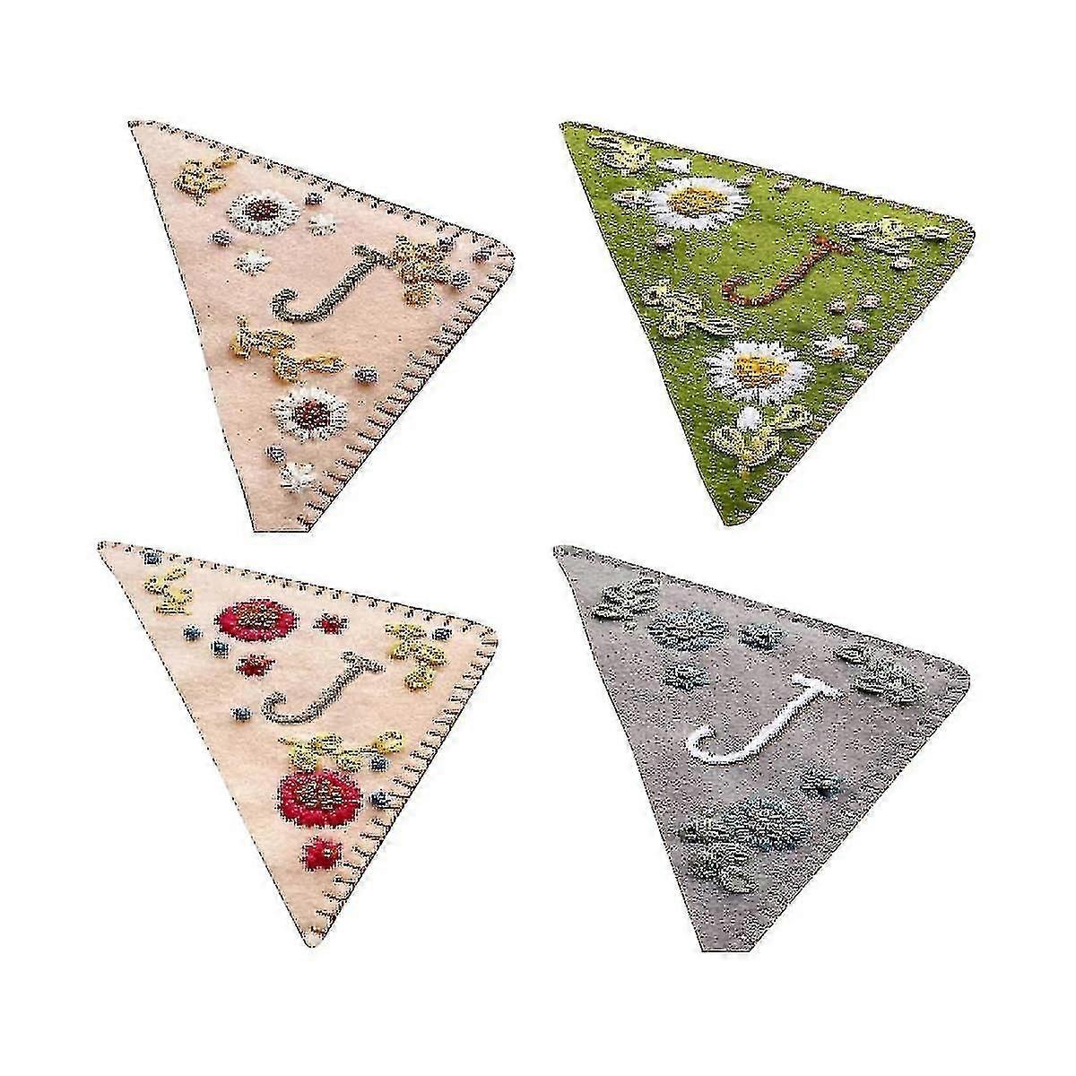 4 st vår-, sommar-, höst- och vinterbroderibokmärken hand-e ...