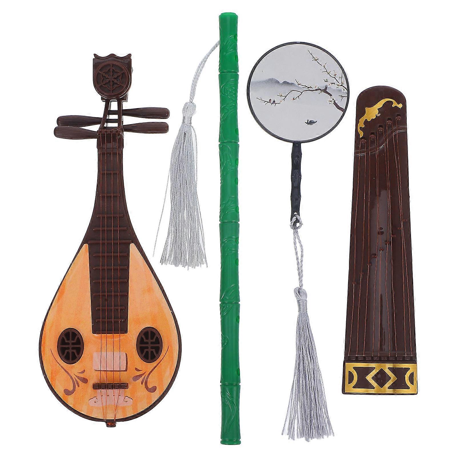 Ancient Costume Miniatures Decorations with Fine Craftsmanship and Smooth Surface 4pcs Assorted