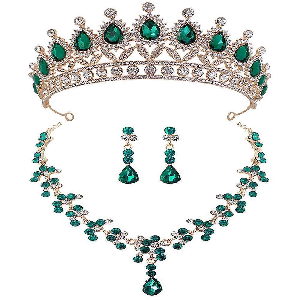 It looks like you're working with a product listing or description for a **crown jewelry set** intended for women, particularly for bridal or wedding