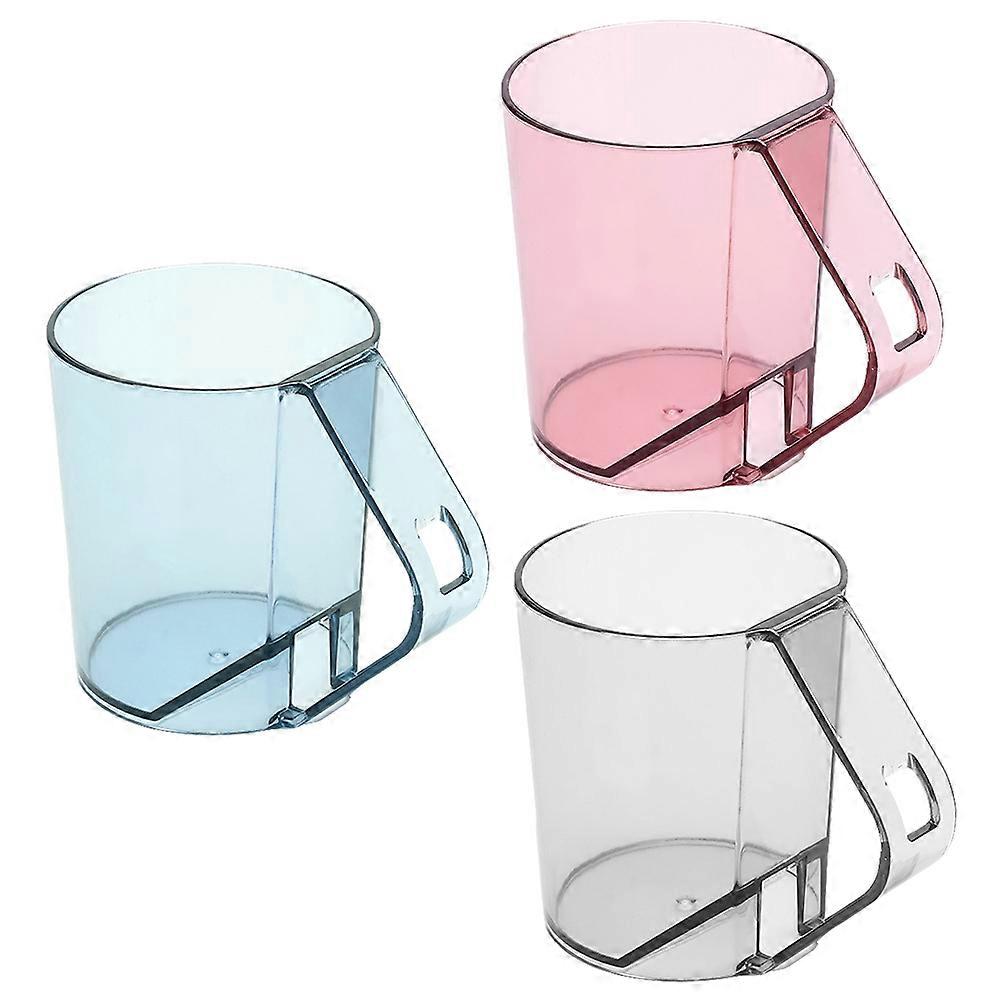 Creative Toothbrush Cups with Handle for Home Use Waterproof Material 3pcs