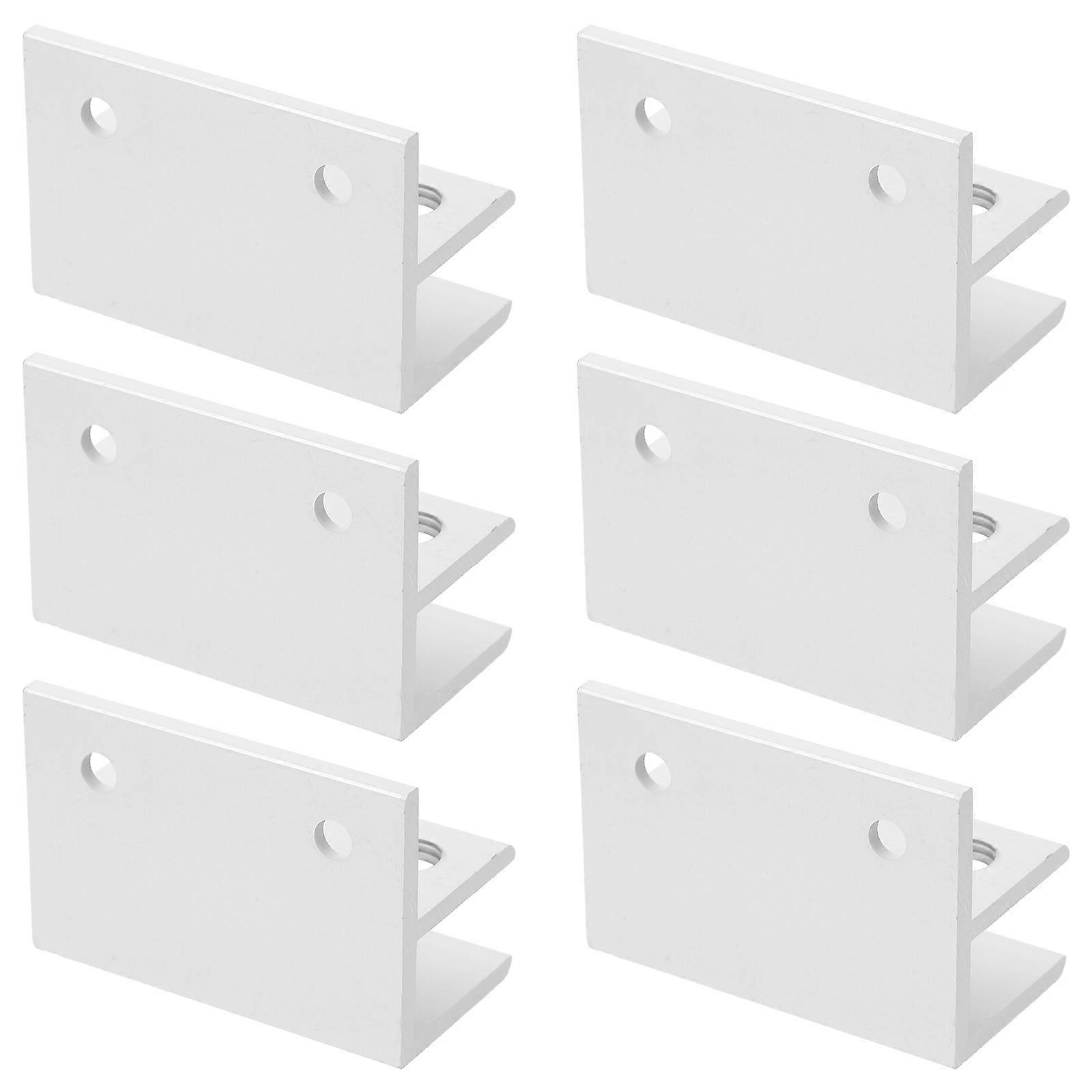 6pcs Metal Glass Clamps for Shelves – Durable Aluminum Alloy Brackets for Thick Glass, Ideal for Bathroom & Home Use – Secure Installation Support