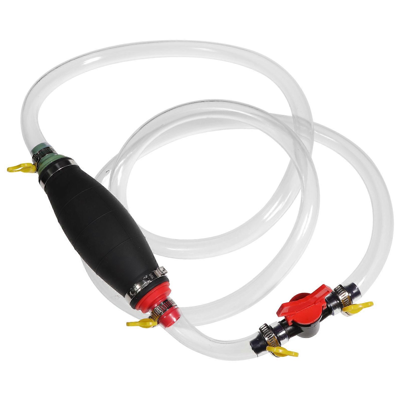 Manual Siphon Hand Pump with Switch and Hose – Portable Fuel and Water Transfer for Automotive Emergencies, Compact Liquid Extractor for Oil,