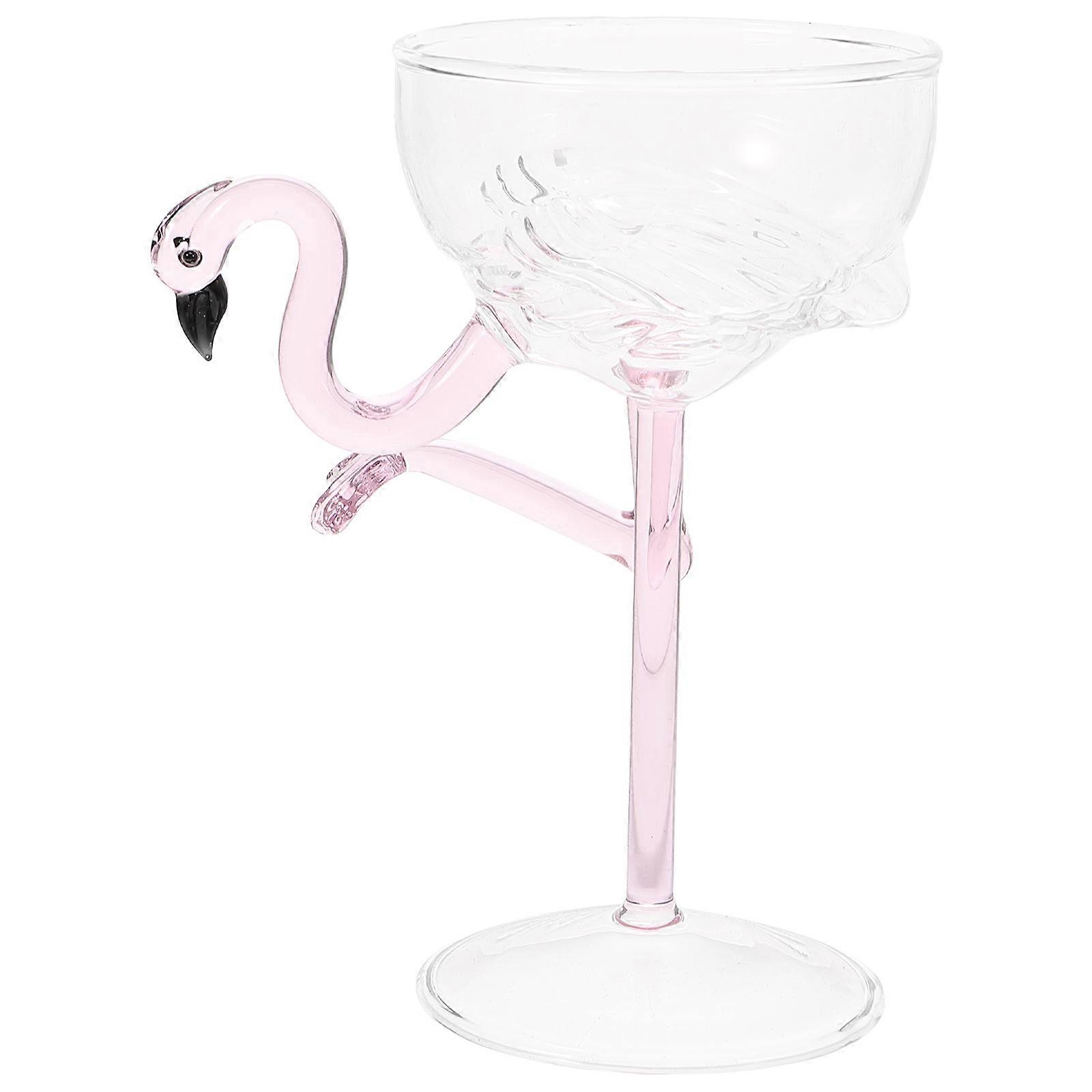 Flamingo Cocktail Glass Unique Decorative Wine Goblet Lightweight Design Creative Glassware for Weddings Parties and Home Use Stylish Celebrations