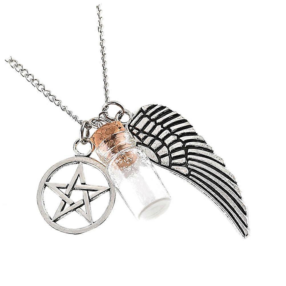 Wishing Mini Glass Bottle Charm 1Pack Decoration Five-pointed Wing Multi Alloy