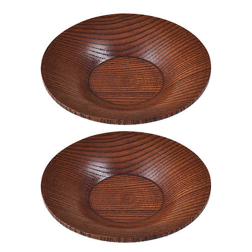 Wooden Small Round Dipping Bowls Spillproof Condiment Dishes for BBQ Hot Pot Appetizers Serving Plates for Snacks Salad Safe for Elderly
