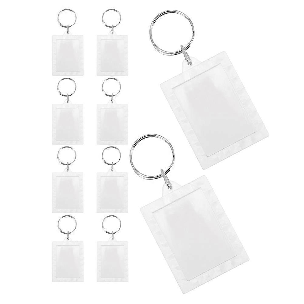 20pcs Clear Acrylic Keychain Blanks for DIY Crafts – Rectangle Photo Frame Keychains with Stylish Design for Easy Personalization and Creative