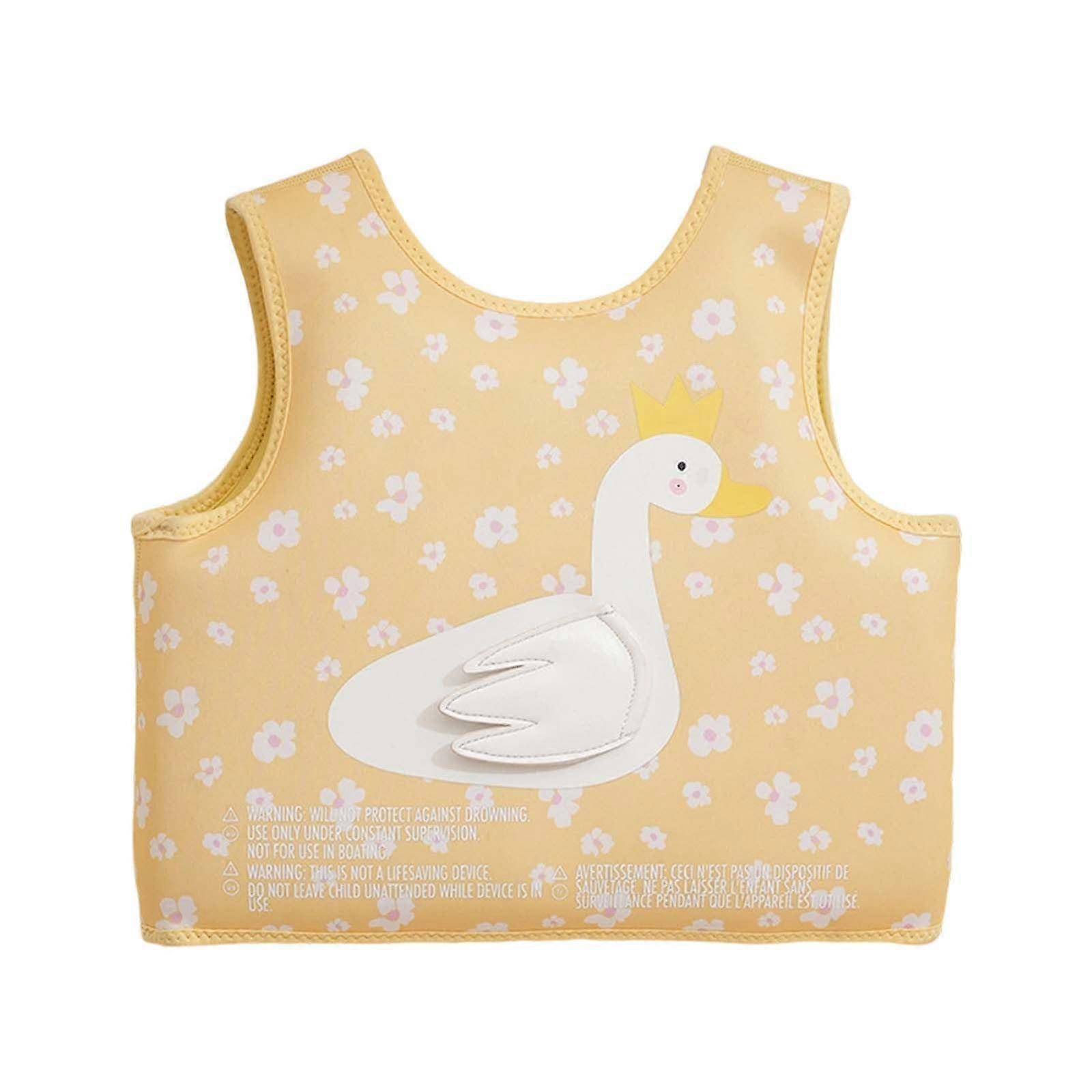Modern Swim Aid for Boys - Adjustable Safety Strap Floatation Jacket for Snorkeling, Ideal for Kids 1-5 Years, Light Yellow
