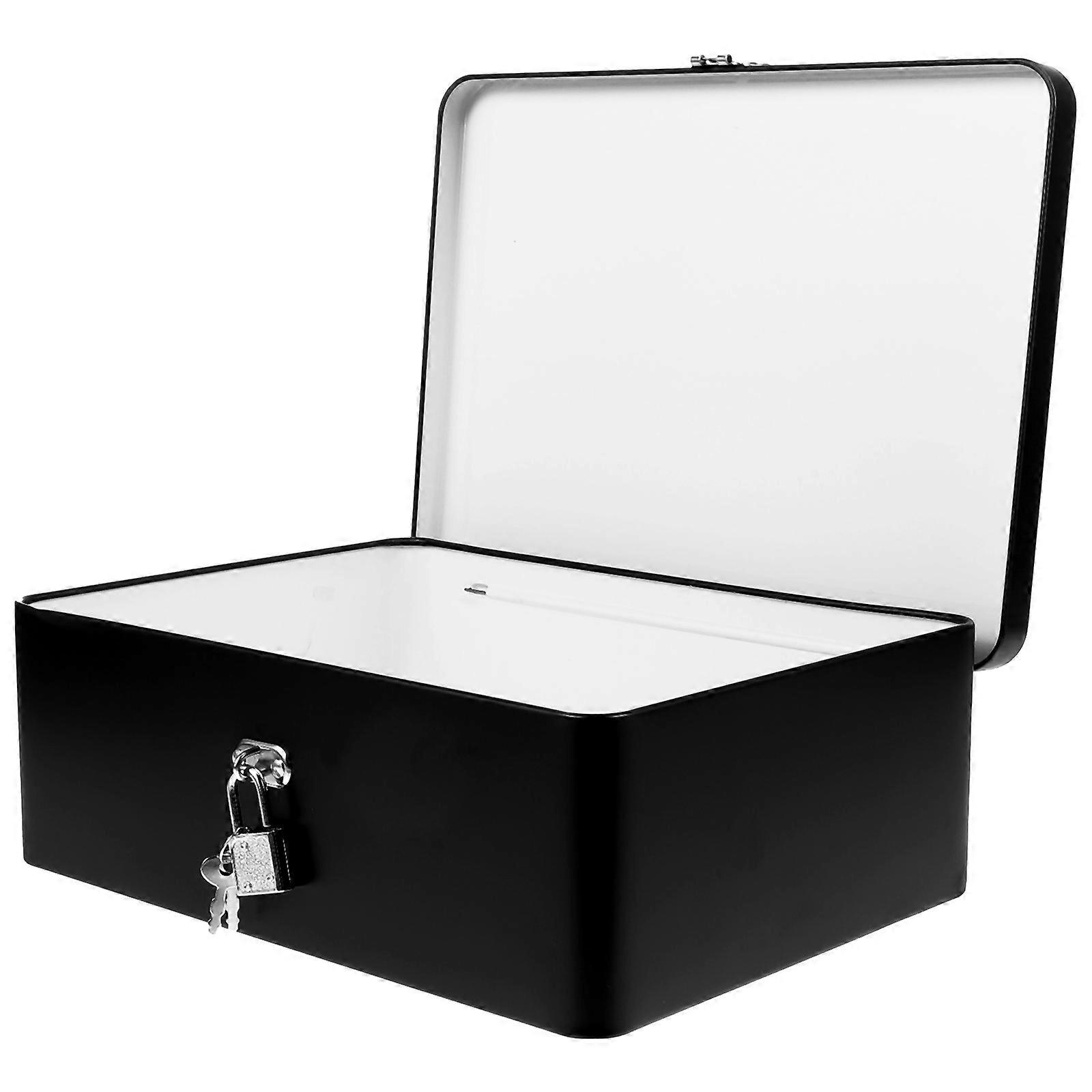 Lockable Retro Tin Storage Box with Lid – Multi Functional Organizer for Jewelry, Documents, Trinkets & Keepsakes – Vintage Style Container for Home