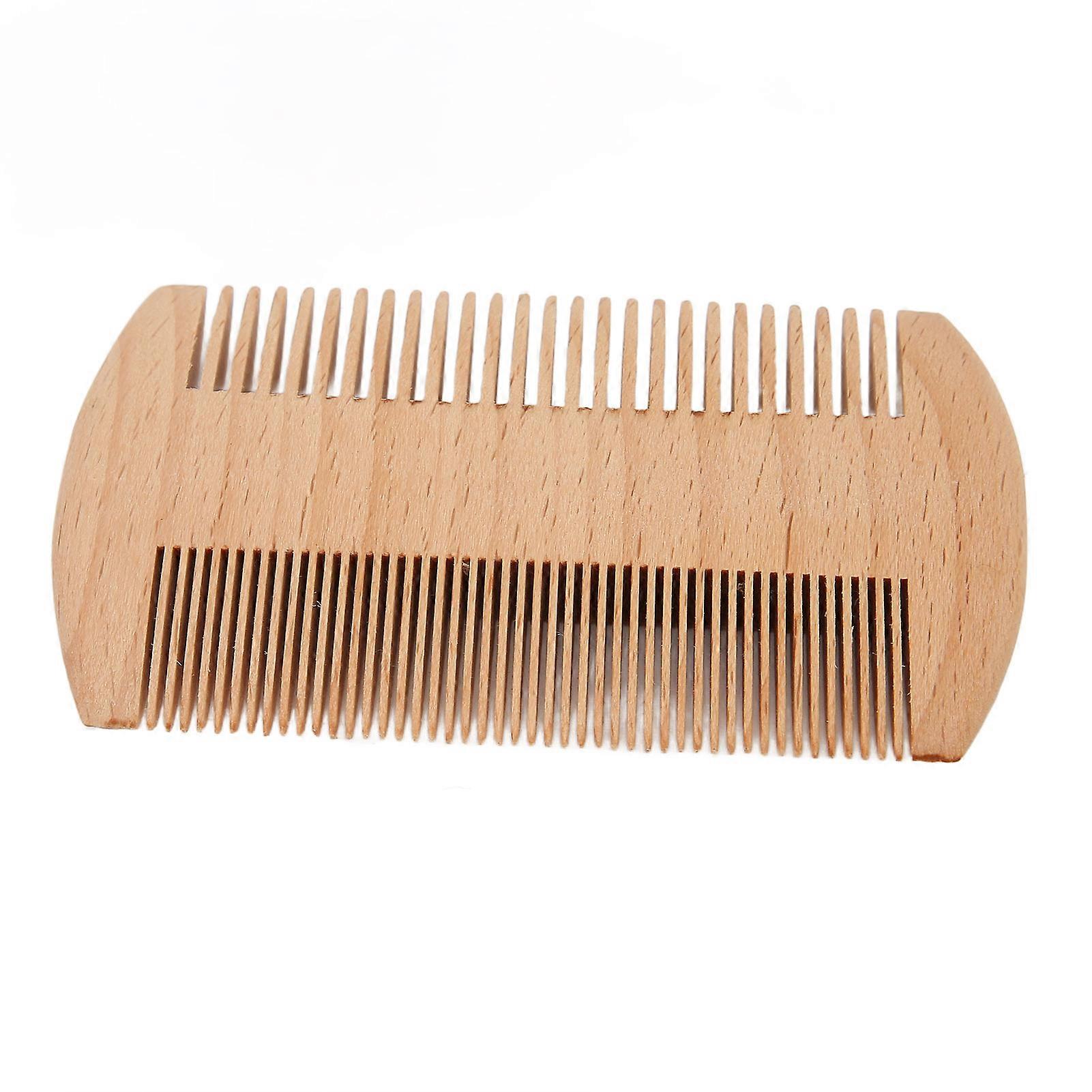Wooden Beard Comb Professional Portable Double Sided Fine Teeth Lice Comb Grooming Styling Tool 