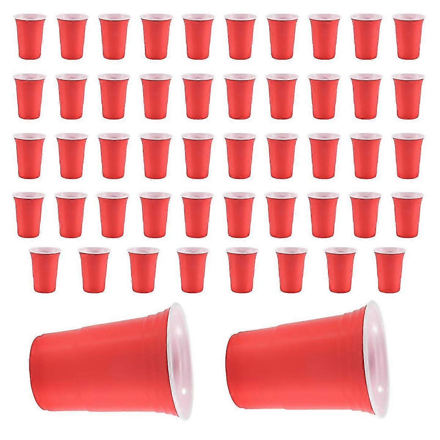 For 50pcsset 450ml Disposable Plastic Cup Party Cup Bar Restaurant Red