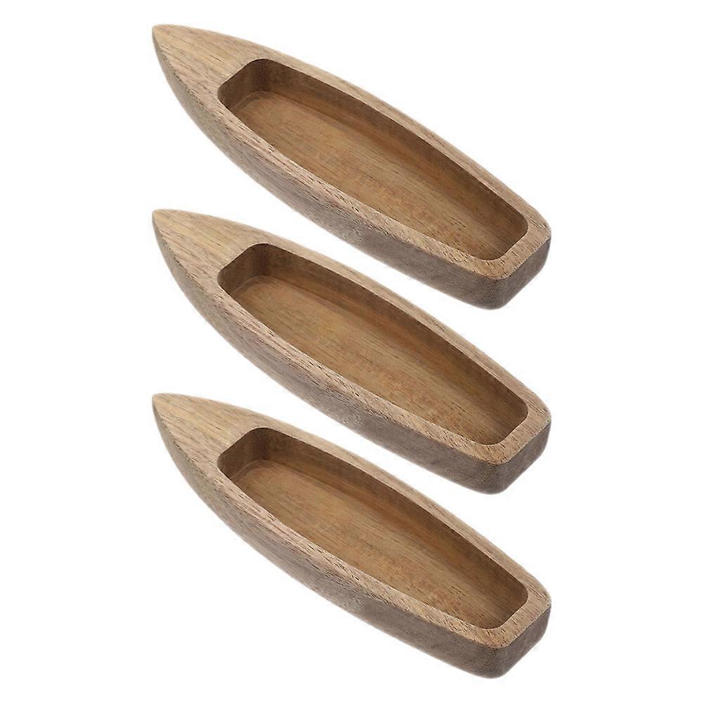 Unfinished Wood Canoe Model for Diy Project and Home Decor in Khaki Color Handmade Design 3Pcs