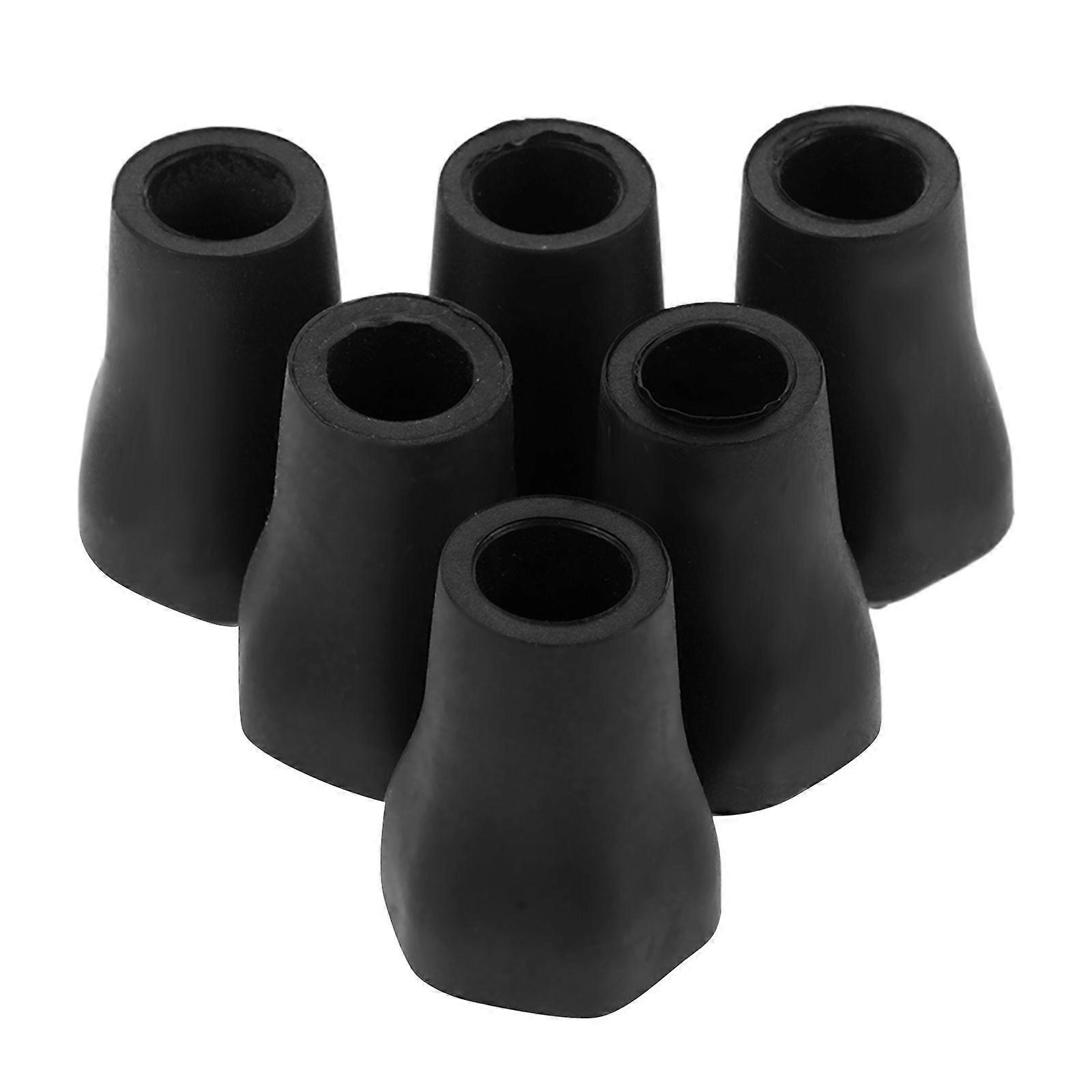 6pcs Trekking Pole Tips Protectors Crutch Replacement Tips Walking Cane Tips Nonskid Cane Plastic Tips