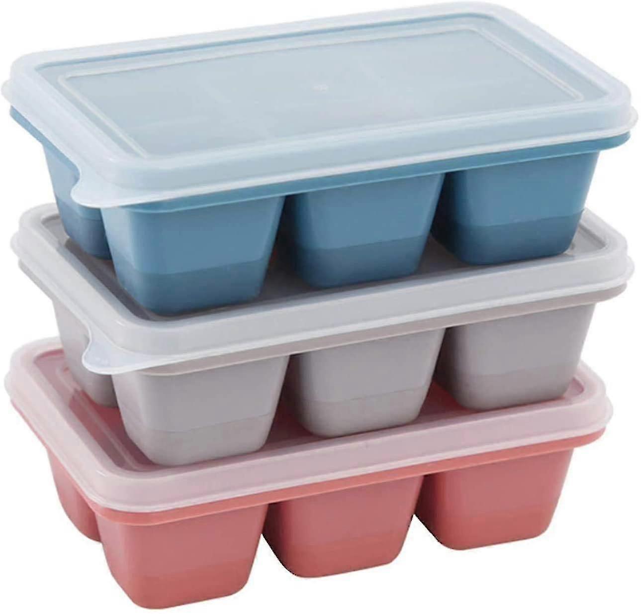 3-Piece Mini Ice Cube Trays for Chilled Drinks and Frozen Snacks