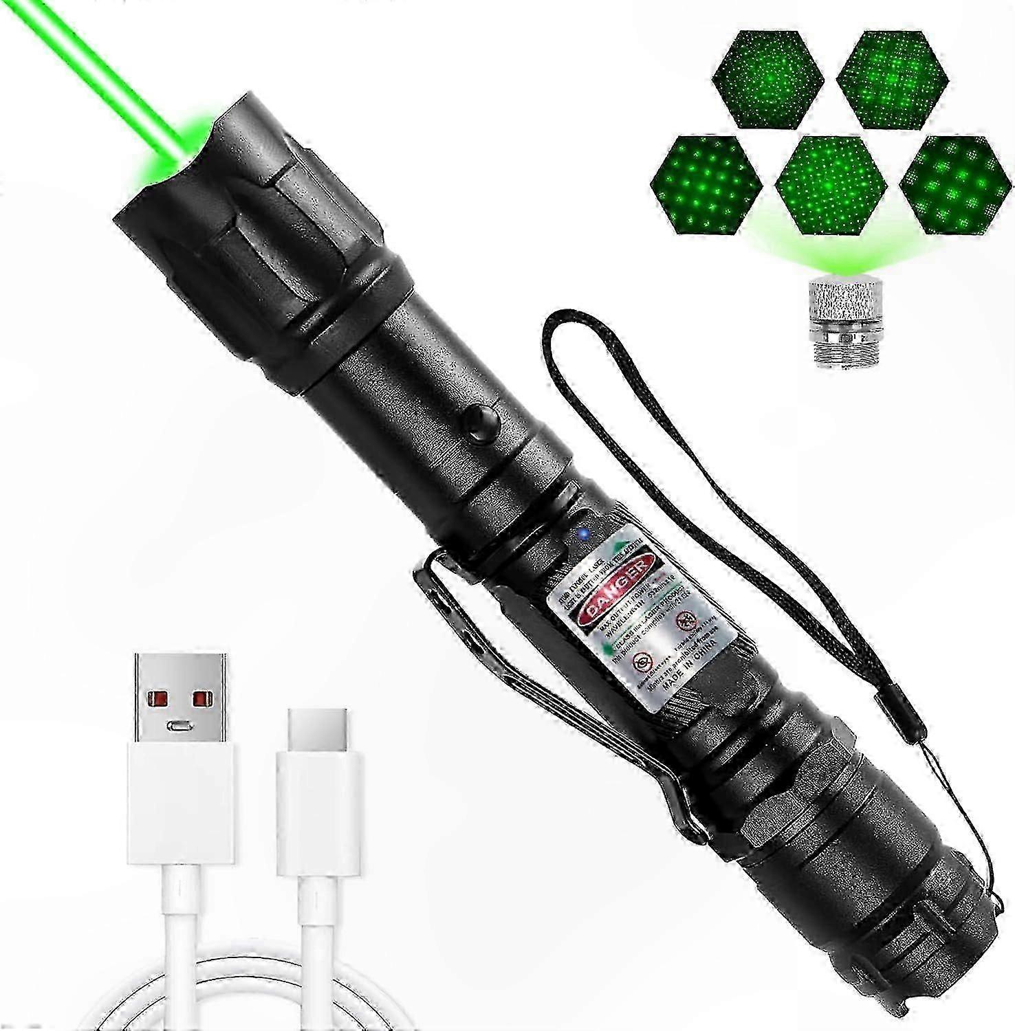High-Power Long-Range Green Laser Pointer with Flashlight Functionality