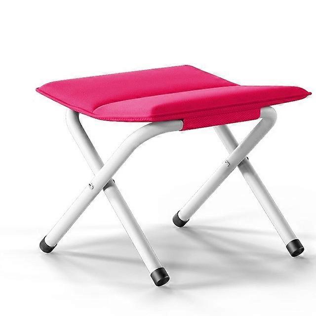 Portable Folding Stool for Camping Climbing Fishing Folding Stool(Rose Red)