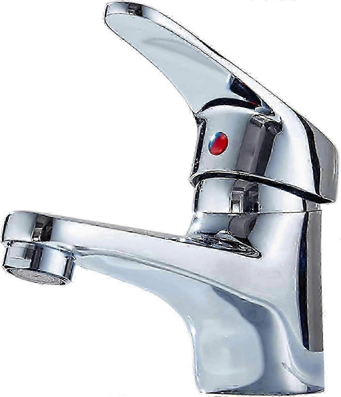 Chrome Plated Solid Brass Basin Mixer Tap for Bathroom Hot & Cold Water