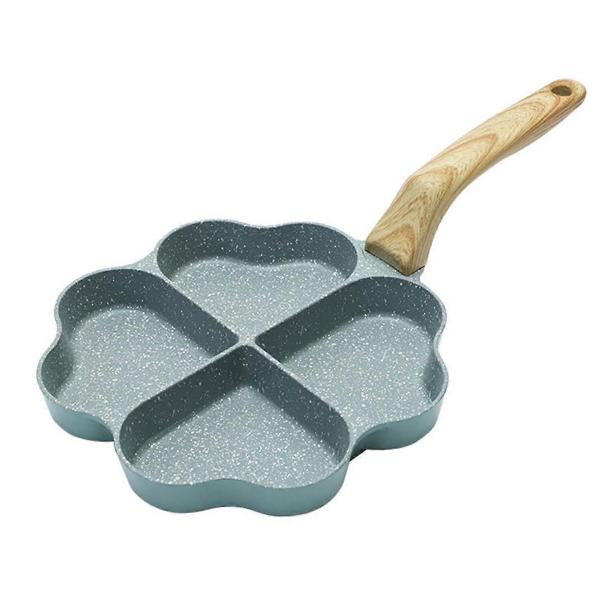 Non-Stick Heart-Shaped Frying Pan with Four Cups for Omelets Easy to Clean Cookware for Family Breakfasts