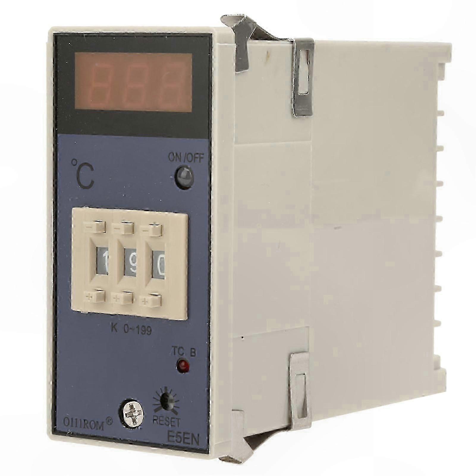 K-Type Thermostat with Digital Display, Dual Position Temperature Control, 0-199°C Range, AC 110/220V