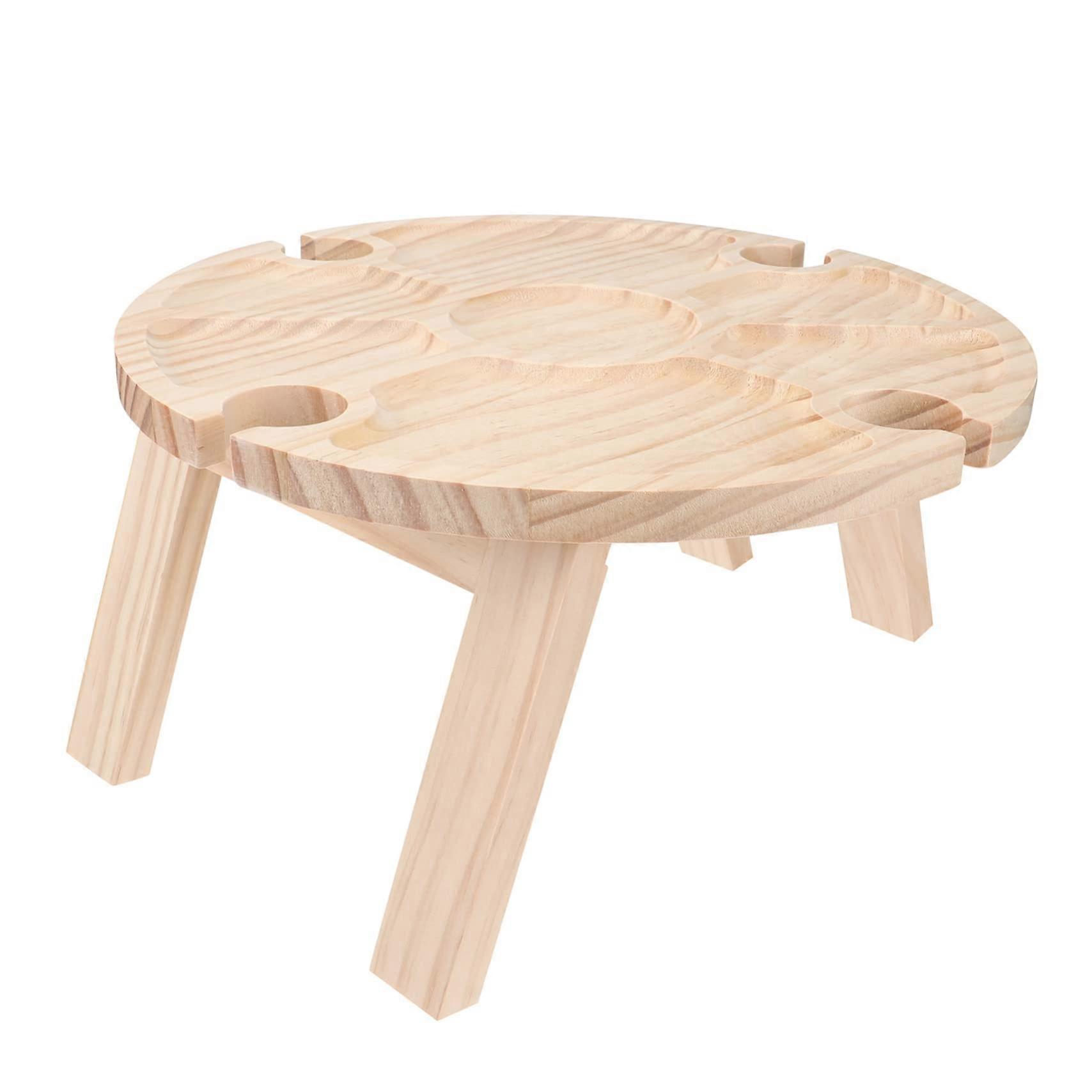 1Pc Collapsible Table for Outdoor Picnics Lightweight Folding Wine Table Portable Khaki Dining Table for Garden and Camping Use