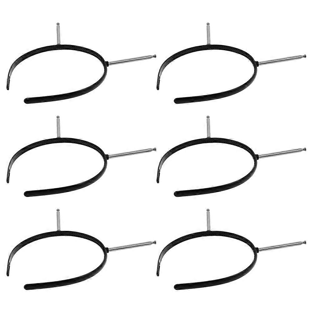 6Pcs Antenna Headband for Women Party Accessory Hair Hoops for Cosplay and Festive Events in Silver Material with Adjustable Function