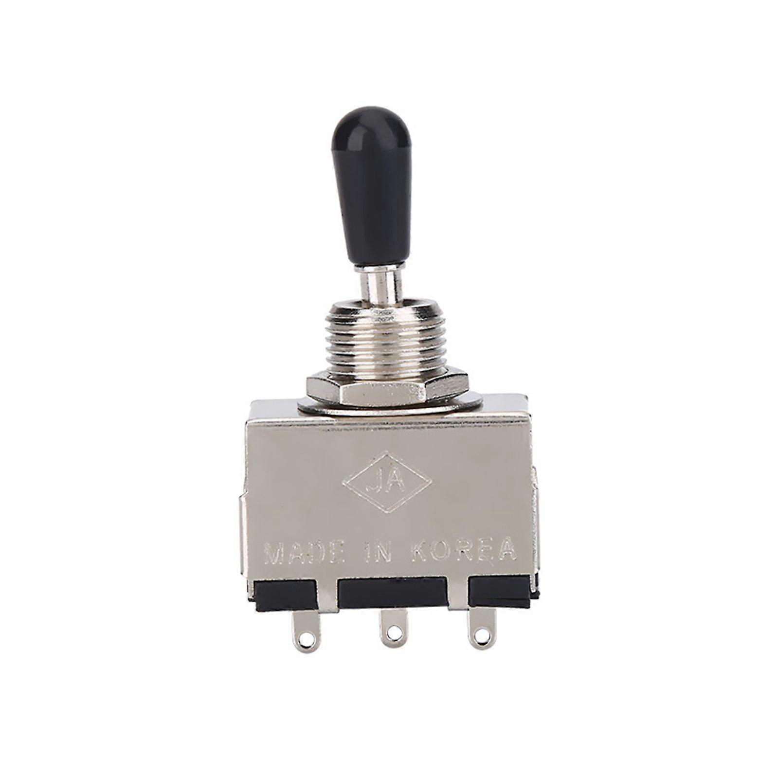 1Pc Enclosed 3 Way Toggle Switch with Black Tip Replacement Part for LP Style Electric Guitar