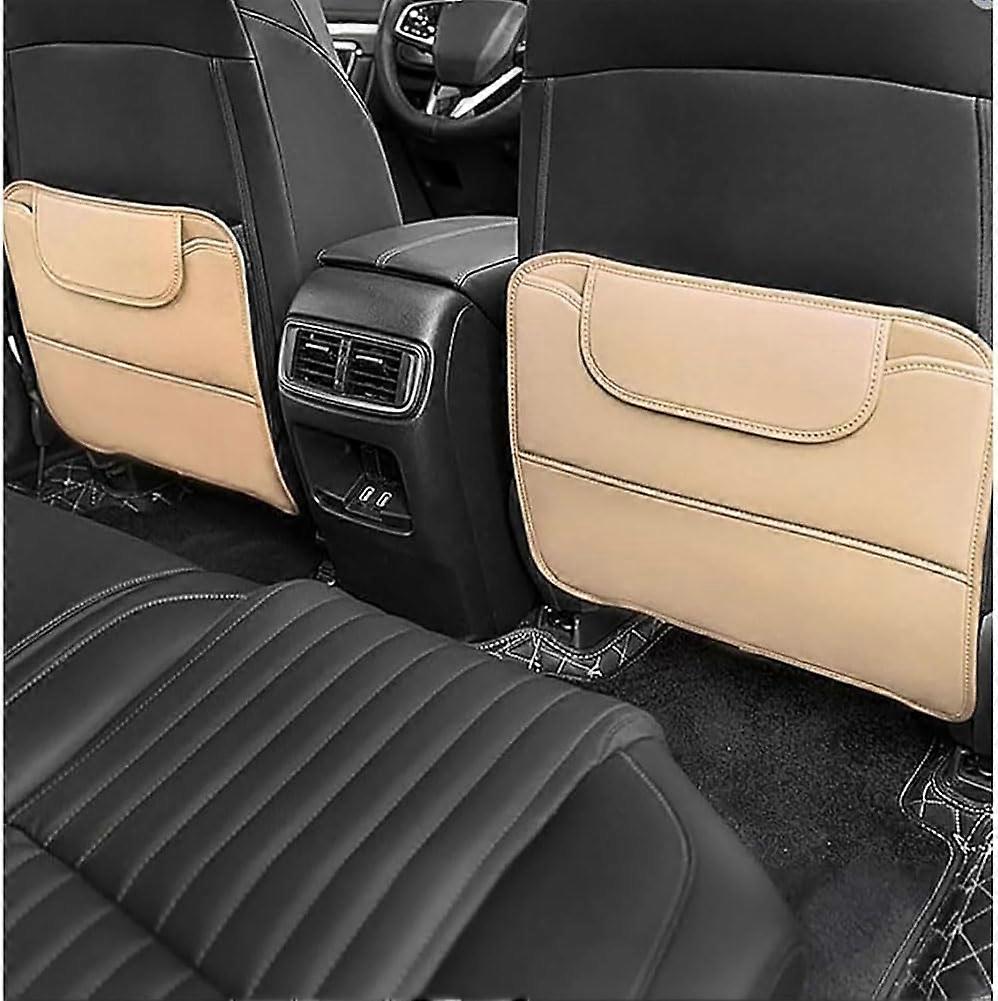 Car Seat Back Protector Leather Kick Mats For Cupra Formentor Waterproof Scratchproof Anti Dirty 2pcs Beige
