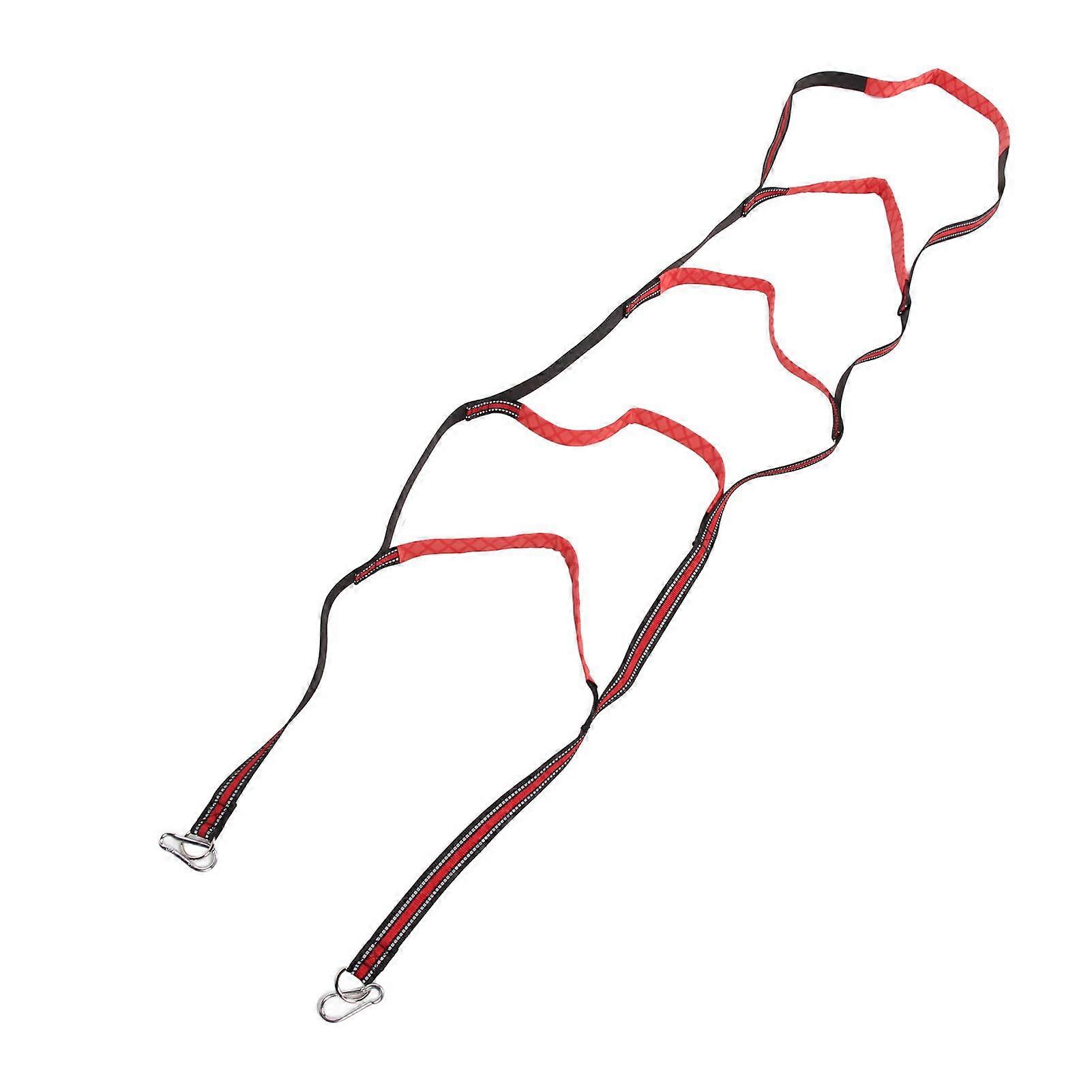 Boat Rope Ladder 5 Step Foldable Nylon 154x40cm Red Boarding