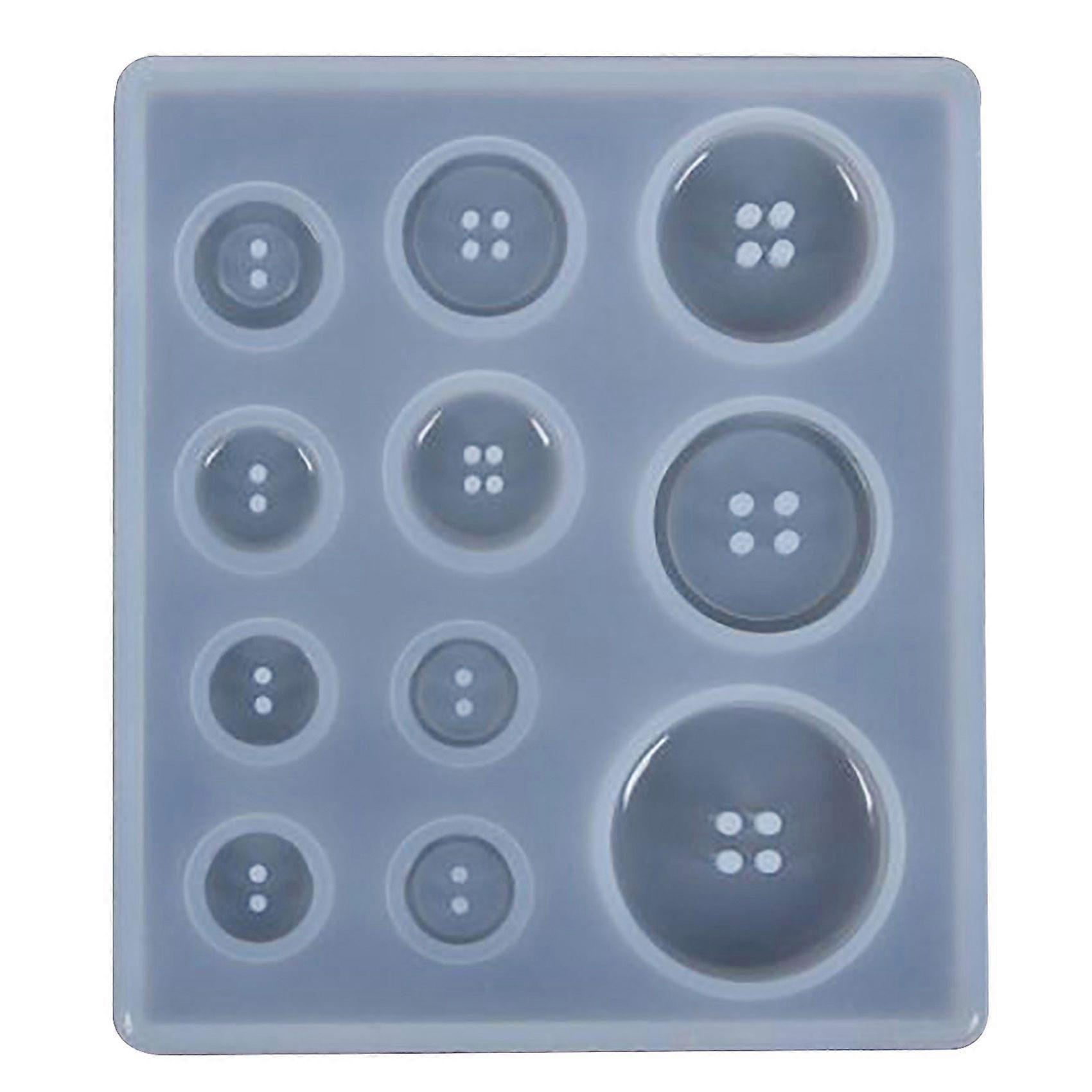 DIY Silicone Mold Resin Button Handmade Resin Mold with Hole Pendant Button Clay Epoxy Pendant for