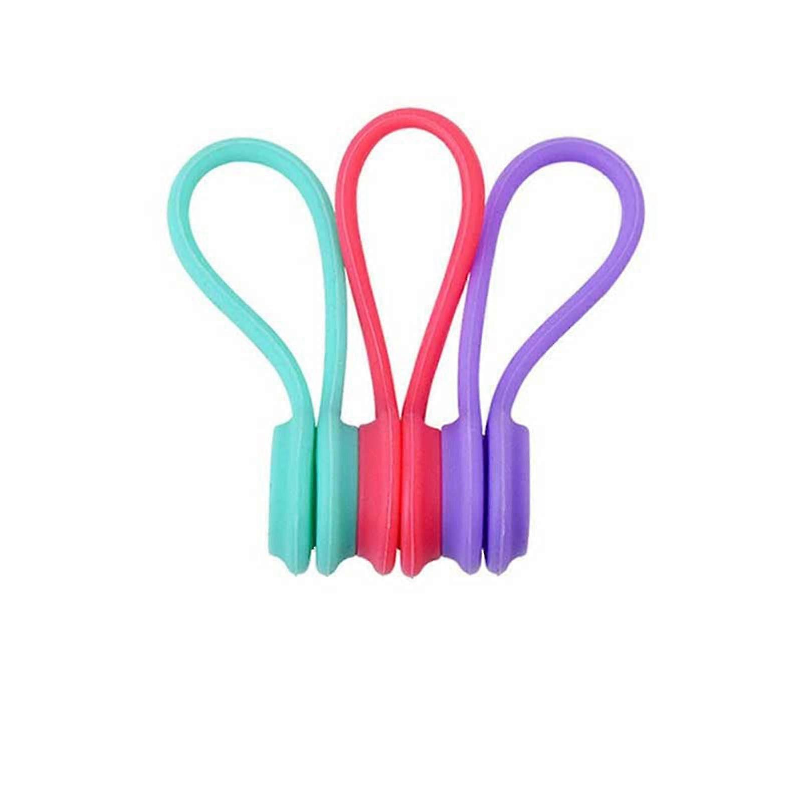 3 pcs magnetic silicone headphone winder cable holder storage