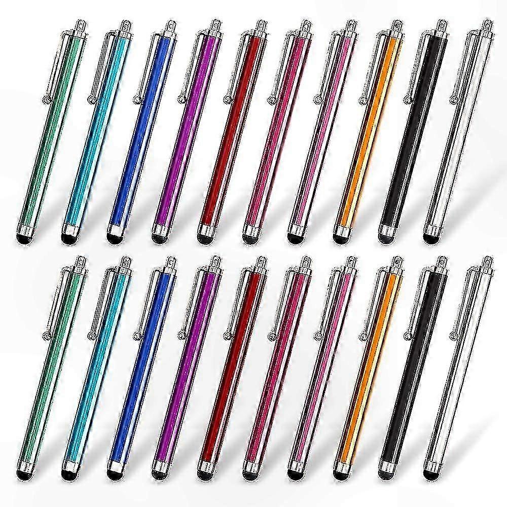 10-Color Stylus Pen Set, 20-Pack for Capacitive Touchscreen Devices