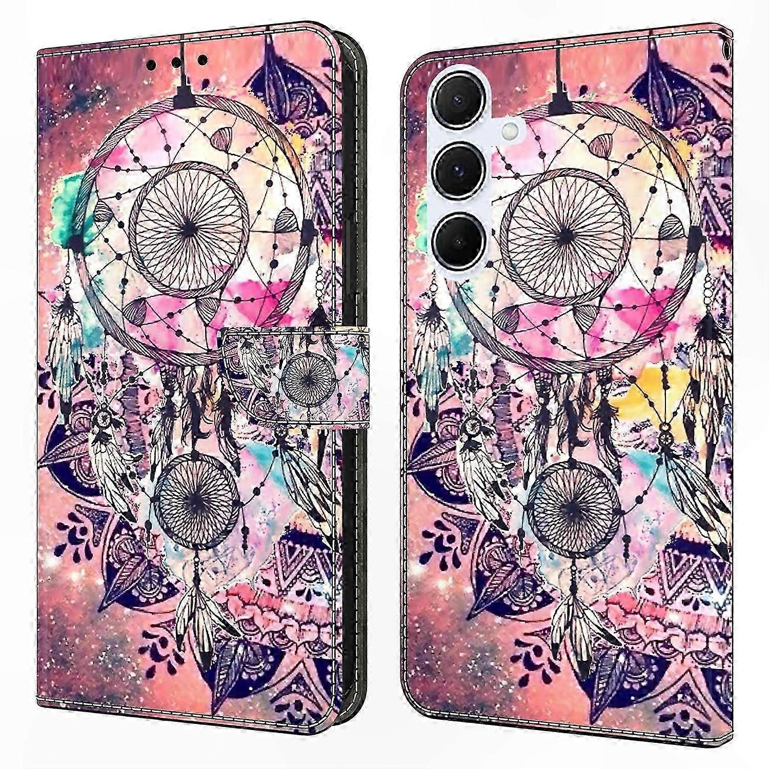 Leather Flip Case for Galaxy A56 5G Wallet Cover with Pattern Printing and Stand Function - Sleep Design Protector