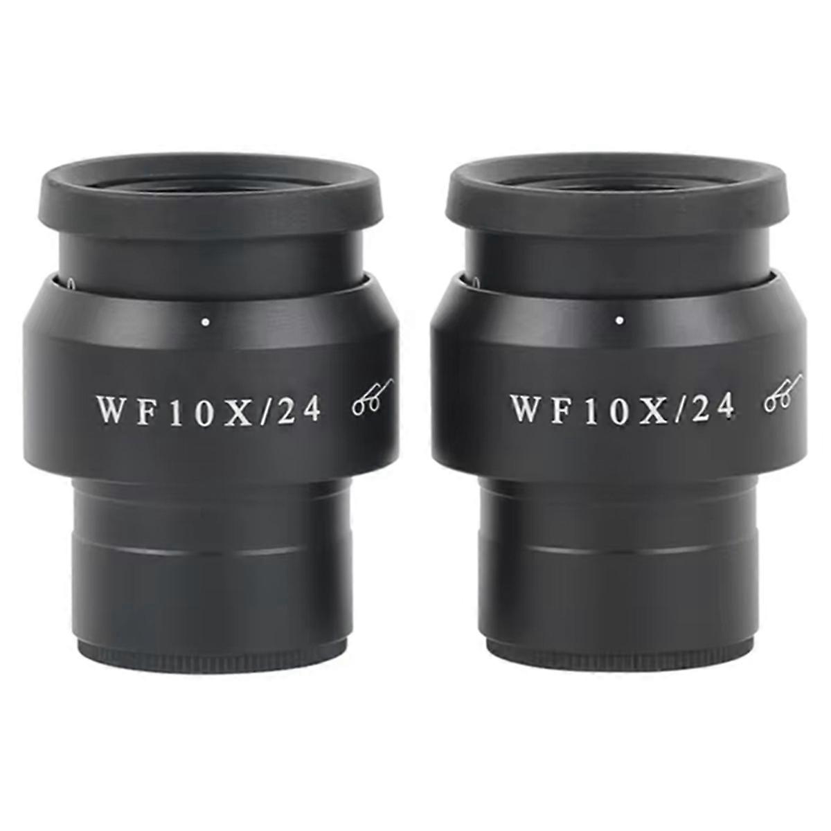 2pcs WF10X/24MM Microscope Eyepiece Wide Field Binocular Stereo Microscope Lens Accessories