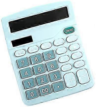 Desktop Solar Calculator - 12 Digit Display - Accounting Tool - Blue