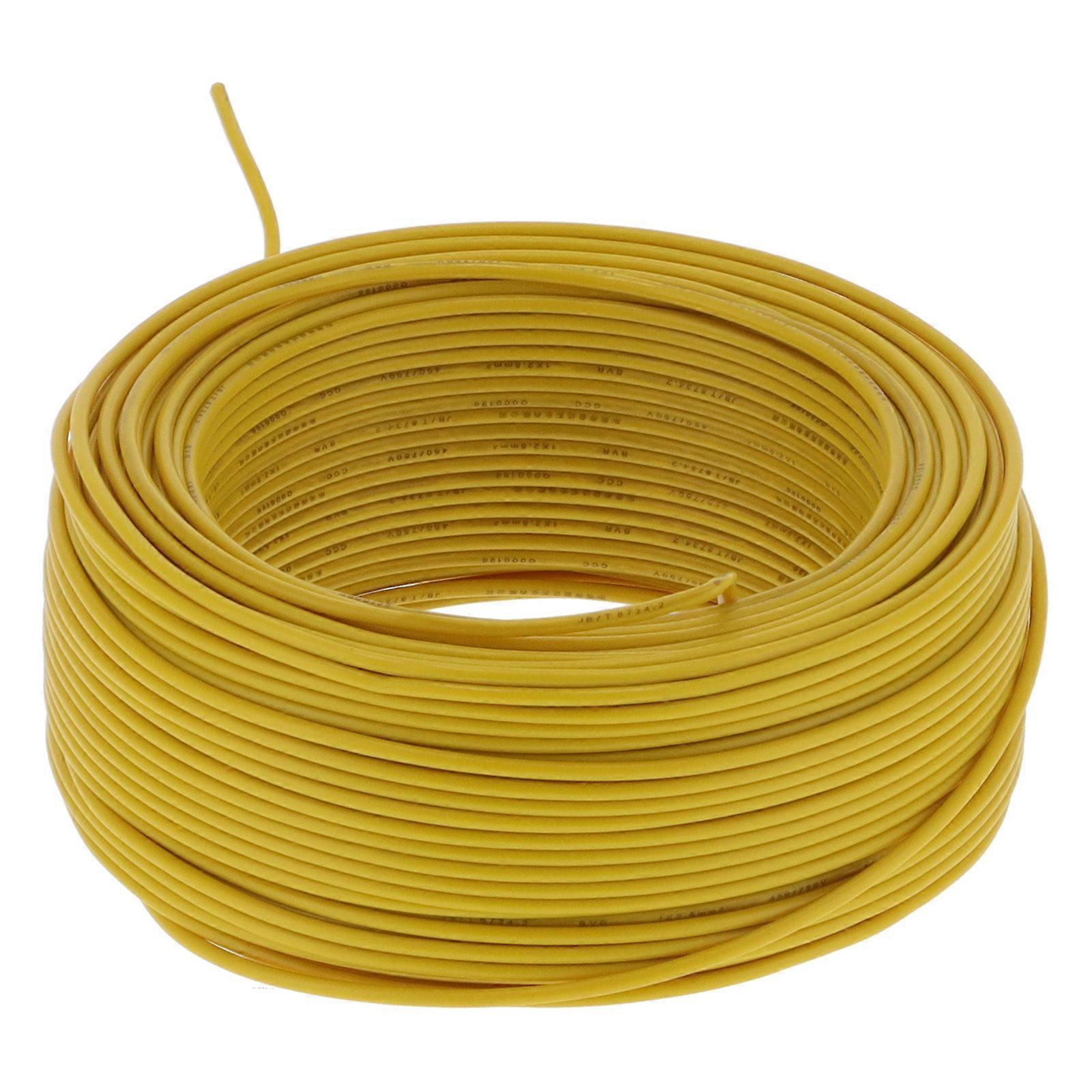 BVR-1 x 2.5mm² 100m 19 Gauge Solid Red Copper PVC Wire Yellow
