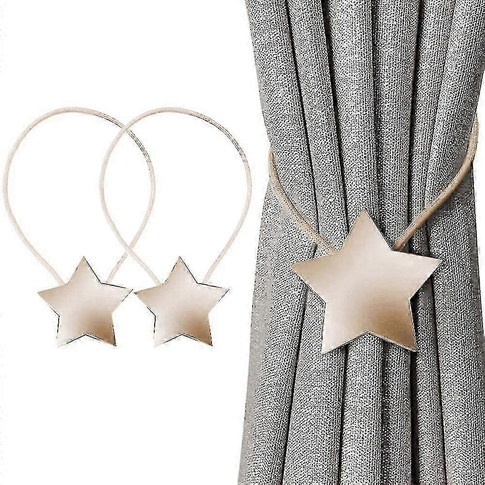 Magnetic Curtain Tiebacks Clips Decorative Rope Holdbacks, 2 Pack Tie Backs Weave Holder Compatible With Window Draperies Hold Curtains Drape Ties Bac