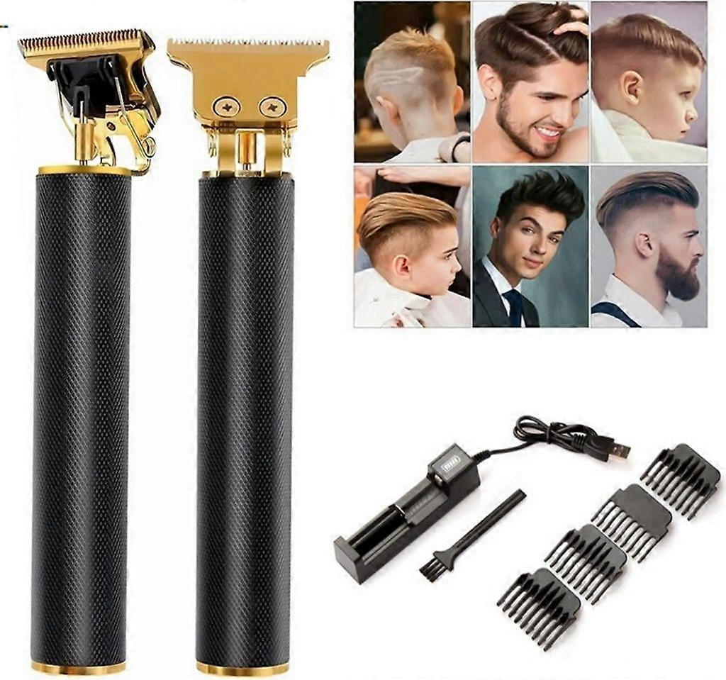 Professional hair clipper, hair trimmer, beard trimmer, shaver, hair clipper, USB, with 4 × limit combs, black