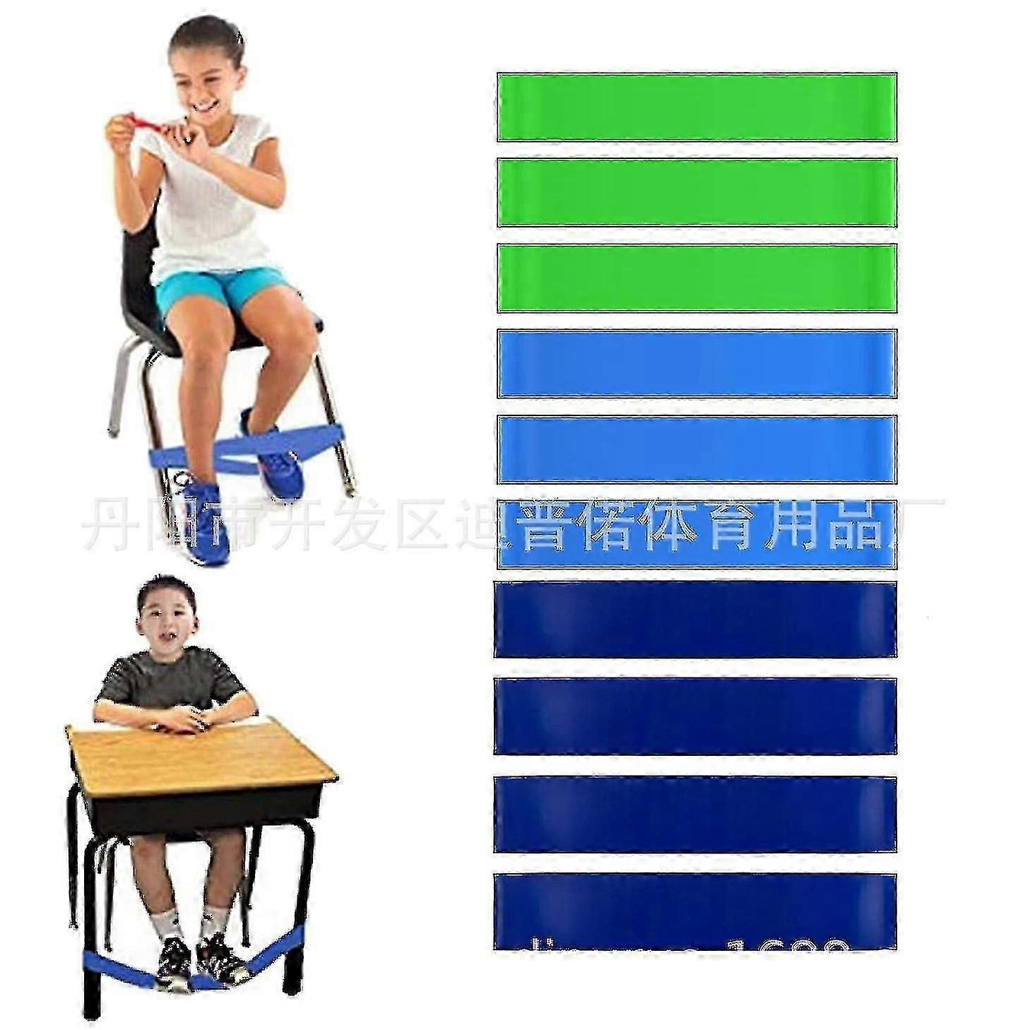 15 件适合烦躁脚的感官椅带、用于教室座椅的弹性弹力带、15 条彩色防滑弹力带