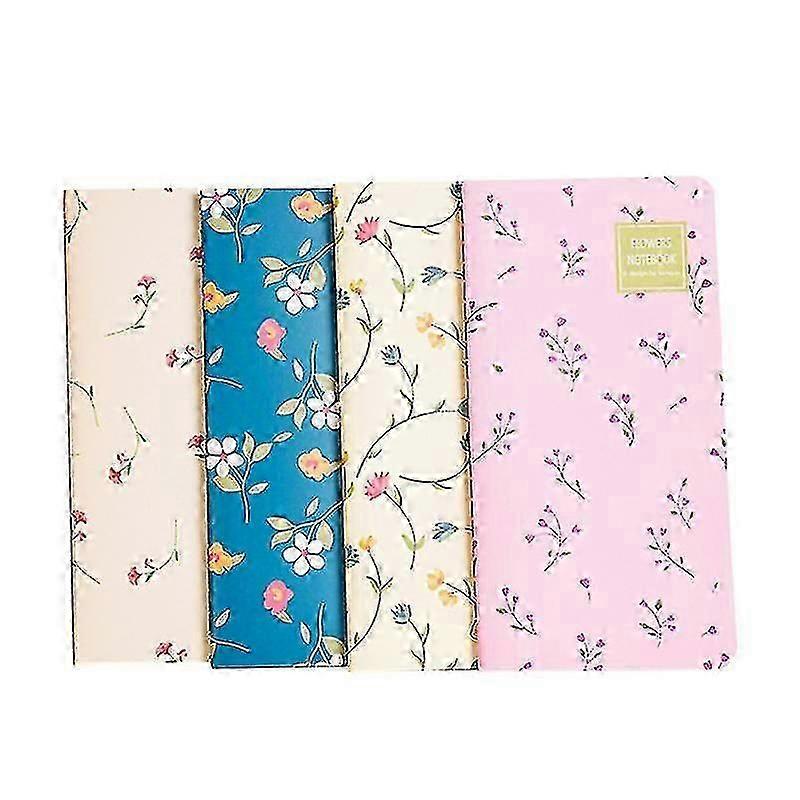 12pcs 48k Softcover Notebook Notepad Kraft Flower Pattern Diary Writing Book For Teachers Students