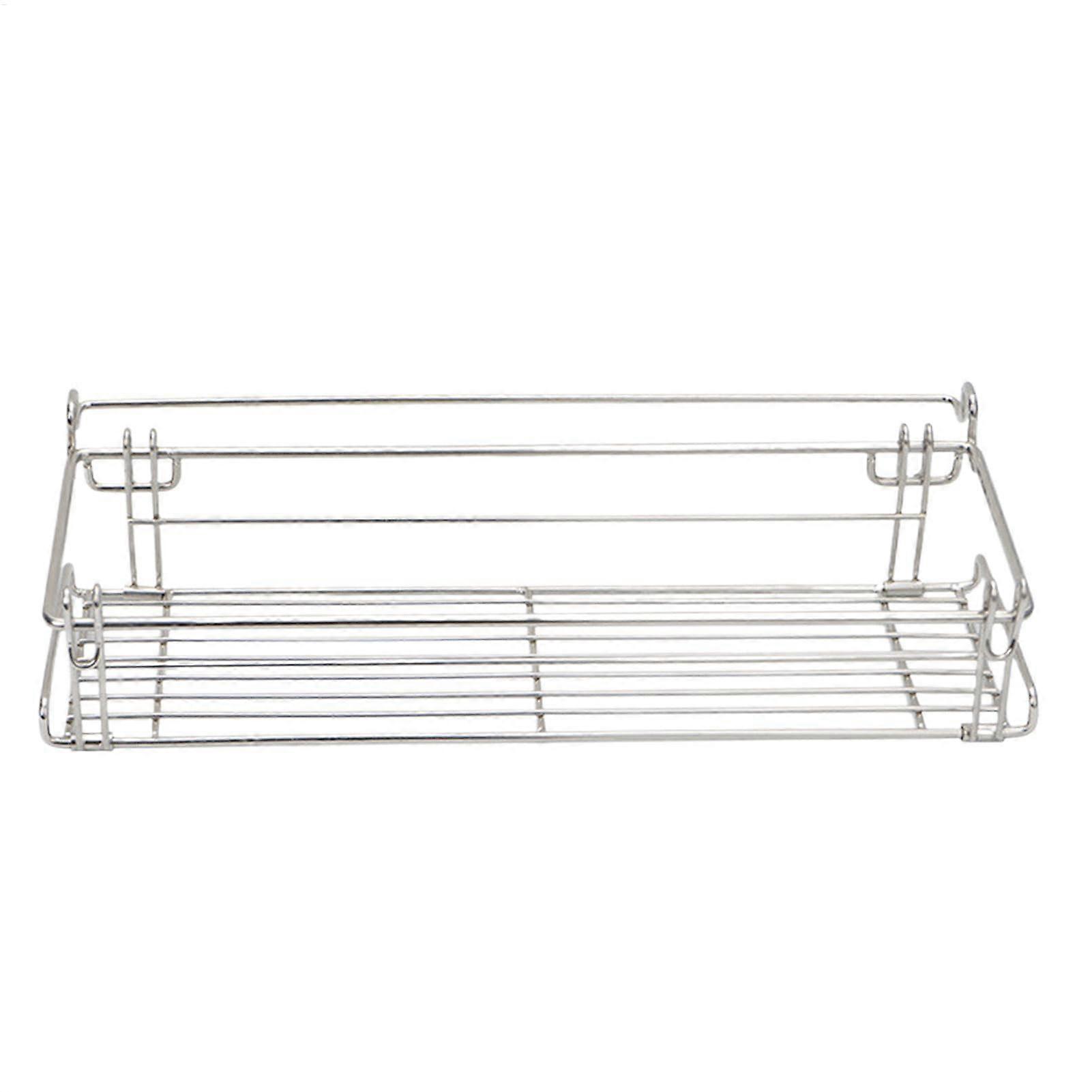 Camping Folding Basket Stainless Steel Storage Rack Foldable Design Portable Table Side Shelf 14.37 x 6.69 x 3.54 In