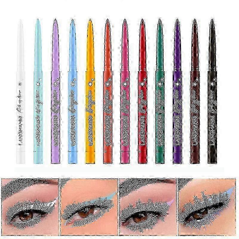 2025 12 Matte Eyeliner Set Quick-Drying, Smudge-Proof Eye Makeup