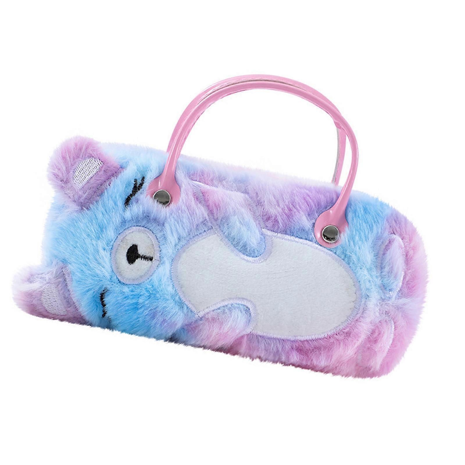 Soft Foldable Eyeglass Case  Plush Children Handbag  Protective Box Cosmetic Organizers Portable Accessory Multicolor