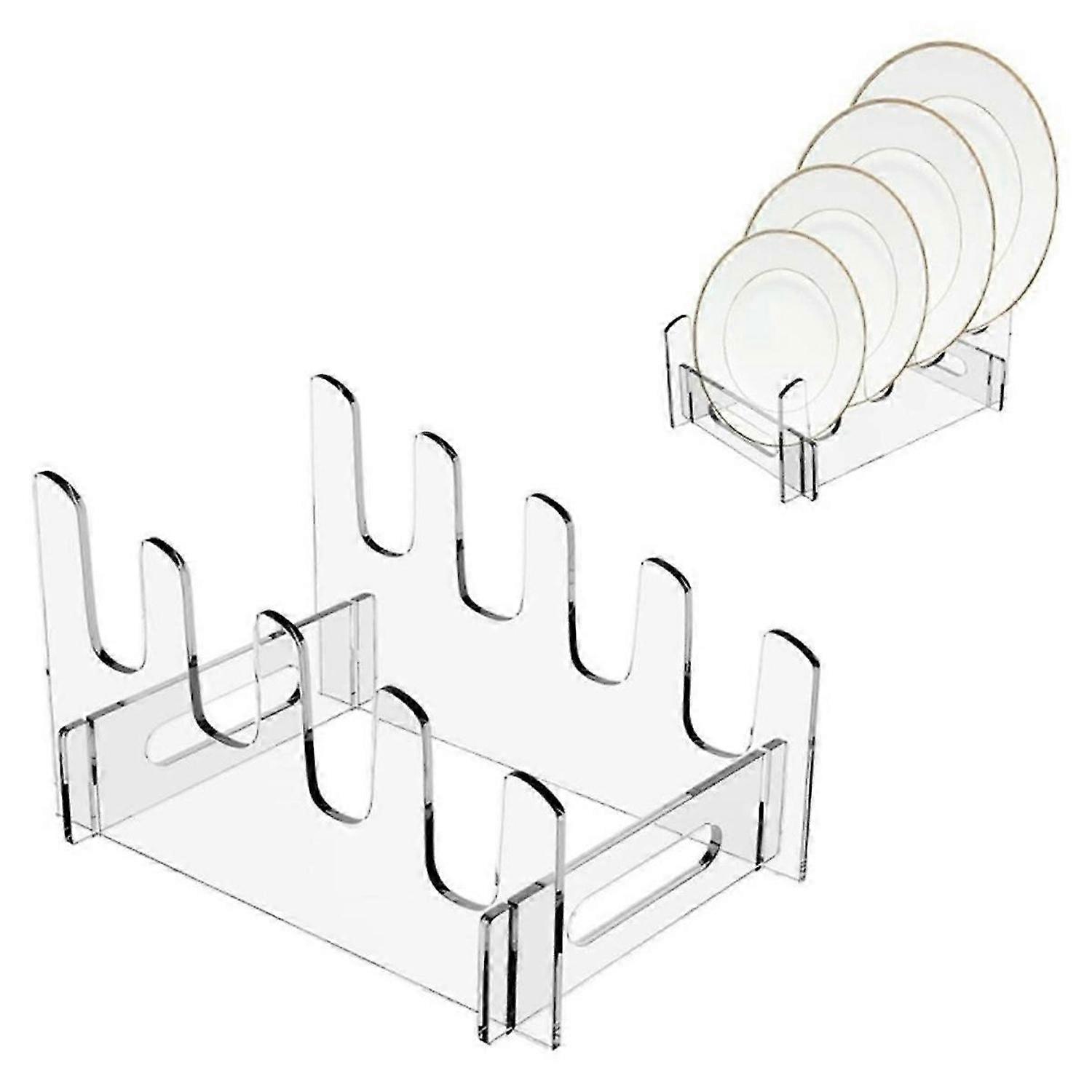 Dish Drying Rack, Arcylic Dish Drainer, Large Capacity Storage Space Saver, Single Tier Dish Holder, 3Grids