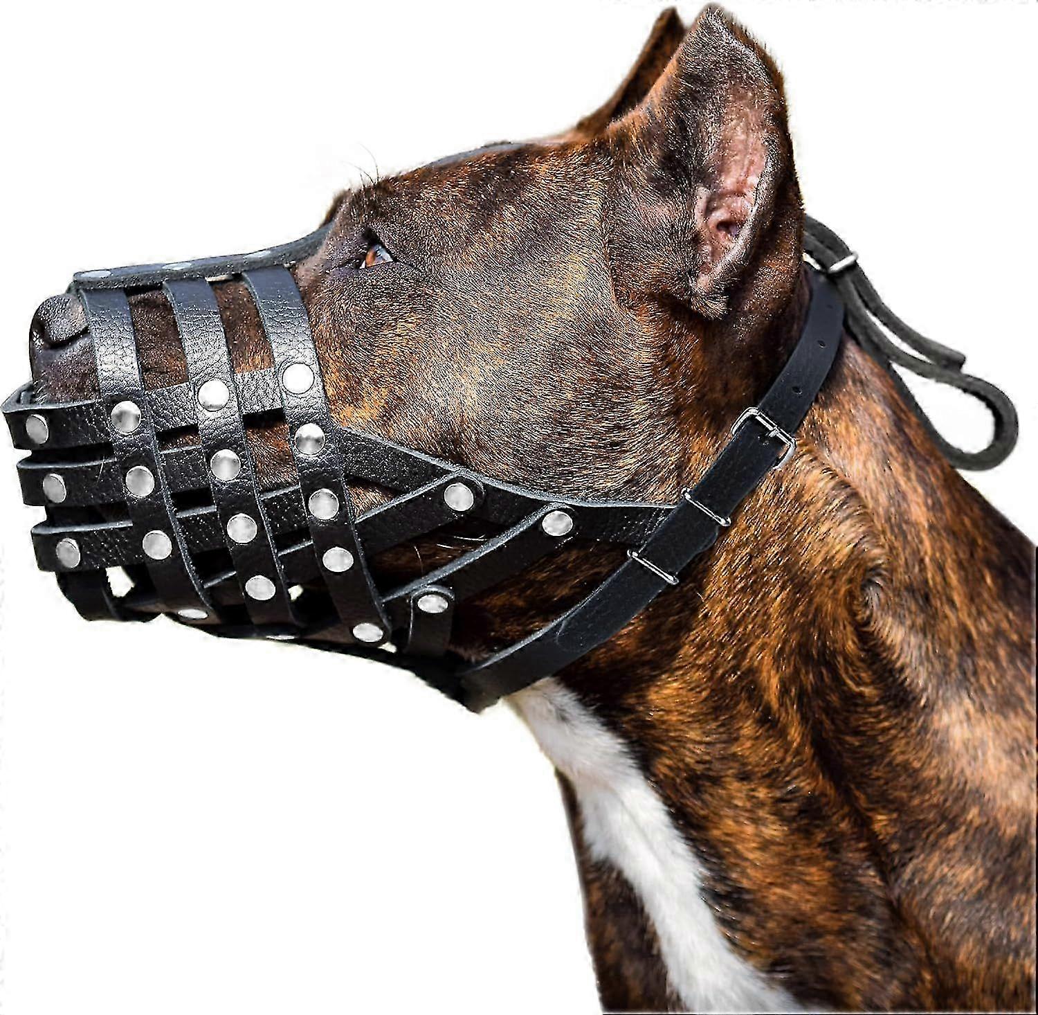 2025 Soft Leather Dog Muzzle for Pitbulls Dog Muzzle for Medium and Large Dogs