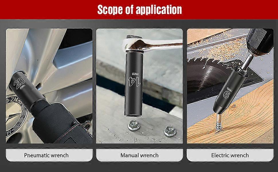 20PCS 1/2-Inch Drive Metric Deep Cr-V Impact Socket Set with Case