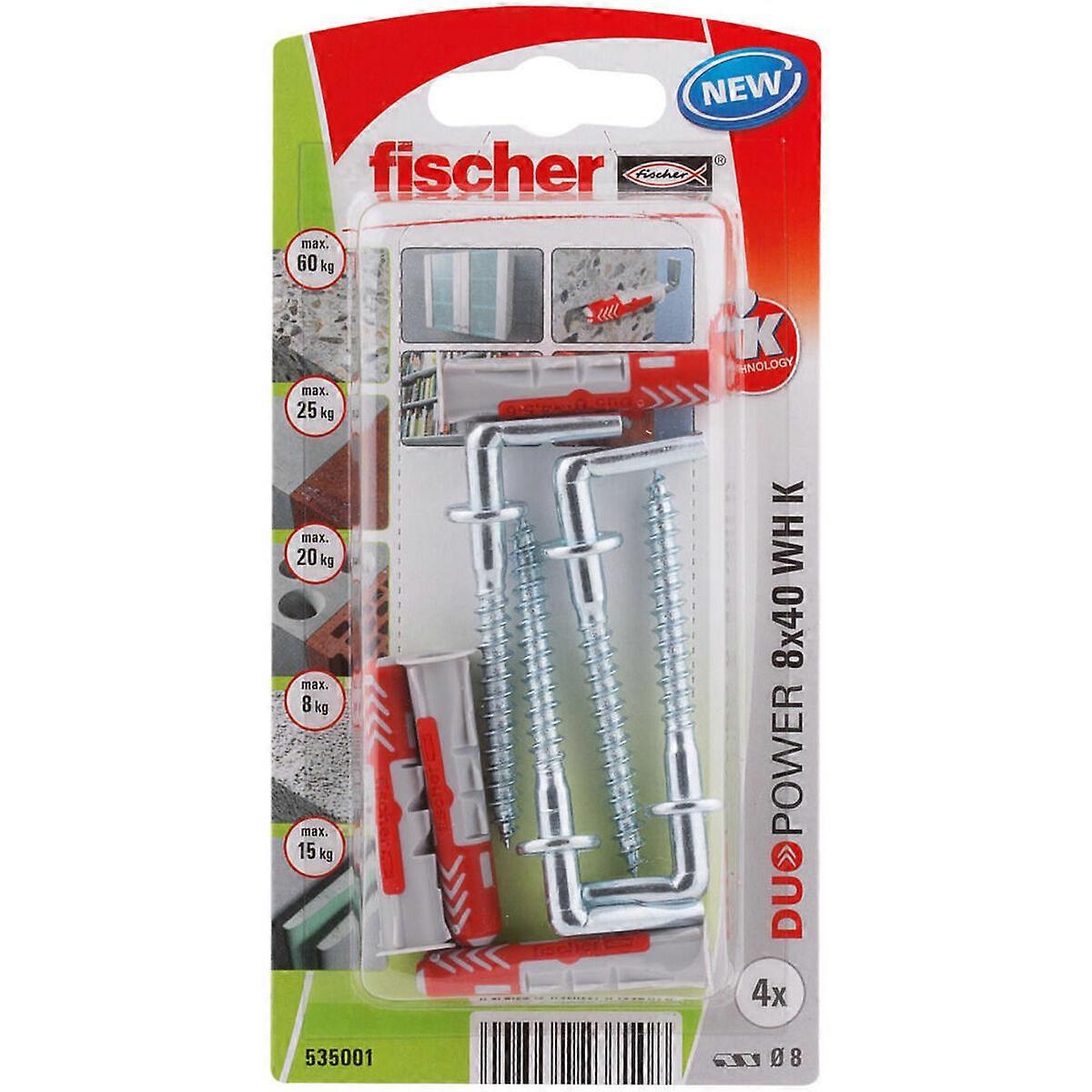 Angle nails Fischer DuoPower 535001 Studs 8 x 40 mm 4 Units