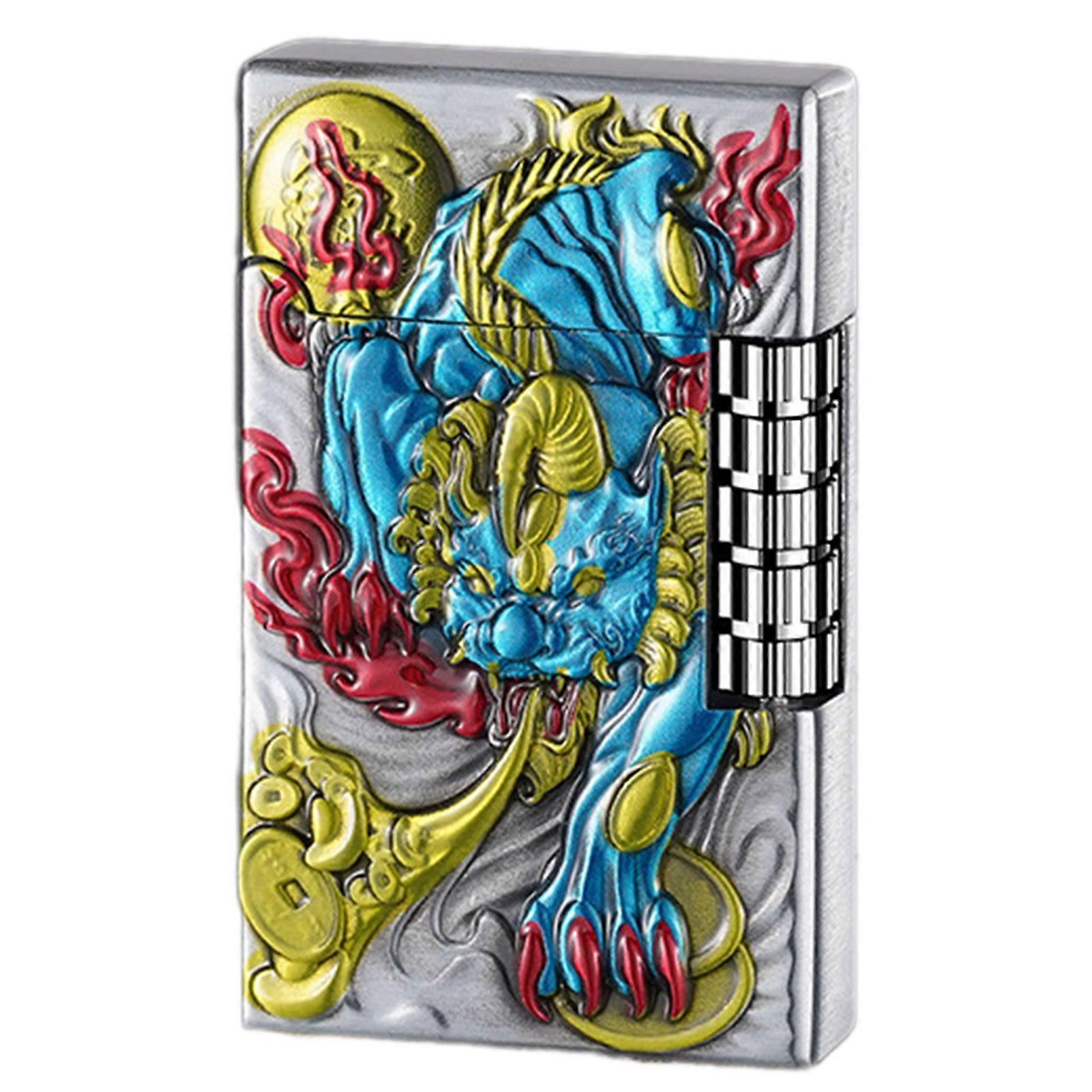 Side-Slide Open Flame Butane Lighter Premium Metal Casing for Men