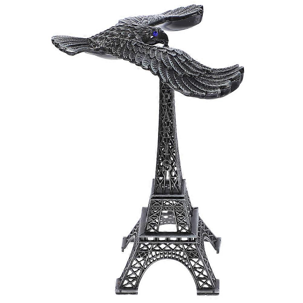 Alloy Balancing Eagle Decoration with Eiffel Tower Model 5Pcs Silver